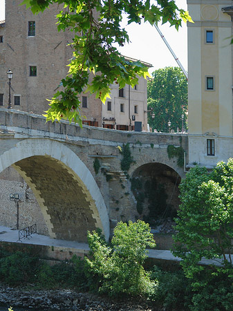 Ponte Fabricio zwischen Bäumen - Latium (Rom) (Rom)