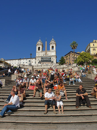 Foto Treppe mit Kirche